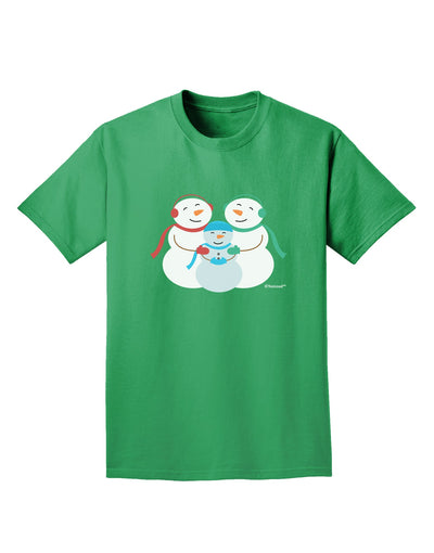 Cute Snowman Family with Boy Adult Dark T-Shirt by TooLoud-Mens T-Shirt-TooLoud-Kelly-Green-Small-Davson Sales