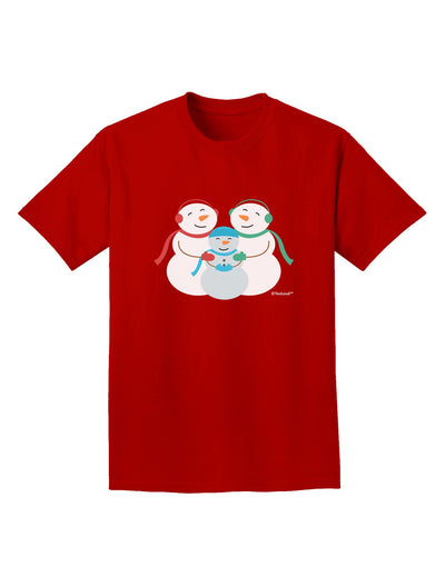 Cute Snowman Family with Boy Adult Dark T-Shirt by TooLoud-Mens T-Shirt-TooLoud-Red-Small-Davson Sales