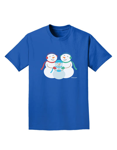 Cute Snowman Family with Boy Adult Dark T-Shirt by TooLoud-Mens T-Shirt-TooLoud-Royal-Blue-Small-Davson Sales