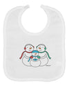 Cute Snowman Family with Boy Baby Bib by TooLoud