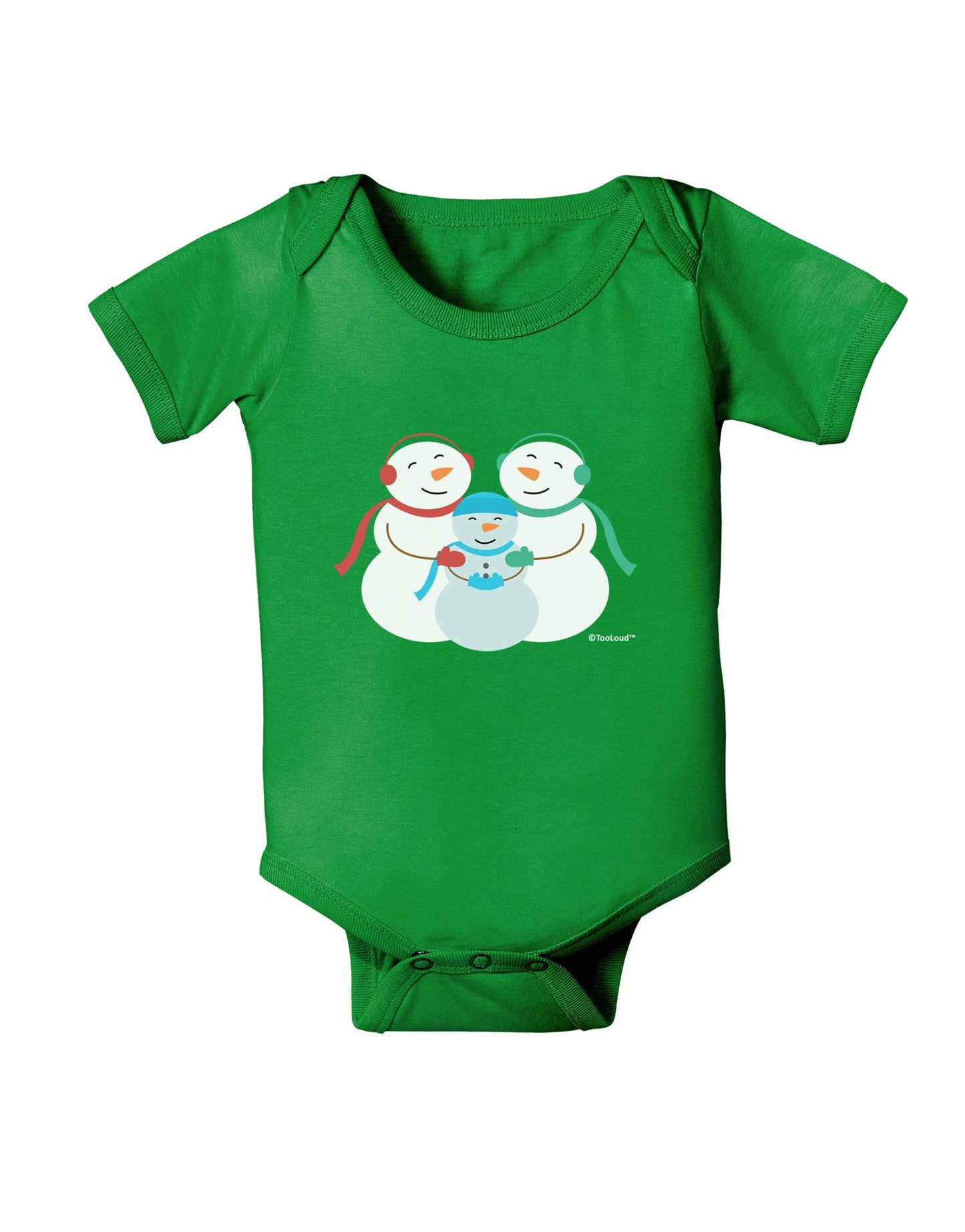 Cute Snowman Family with Boy Baby Romper Bodysuit Dark by TooLoud-Baby Romper-TooLoud-Clover-Green-06-Months-Davson Sales