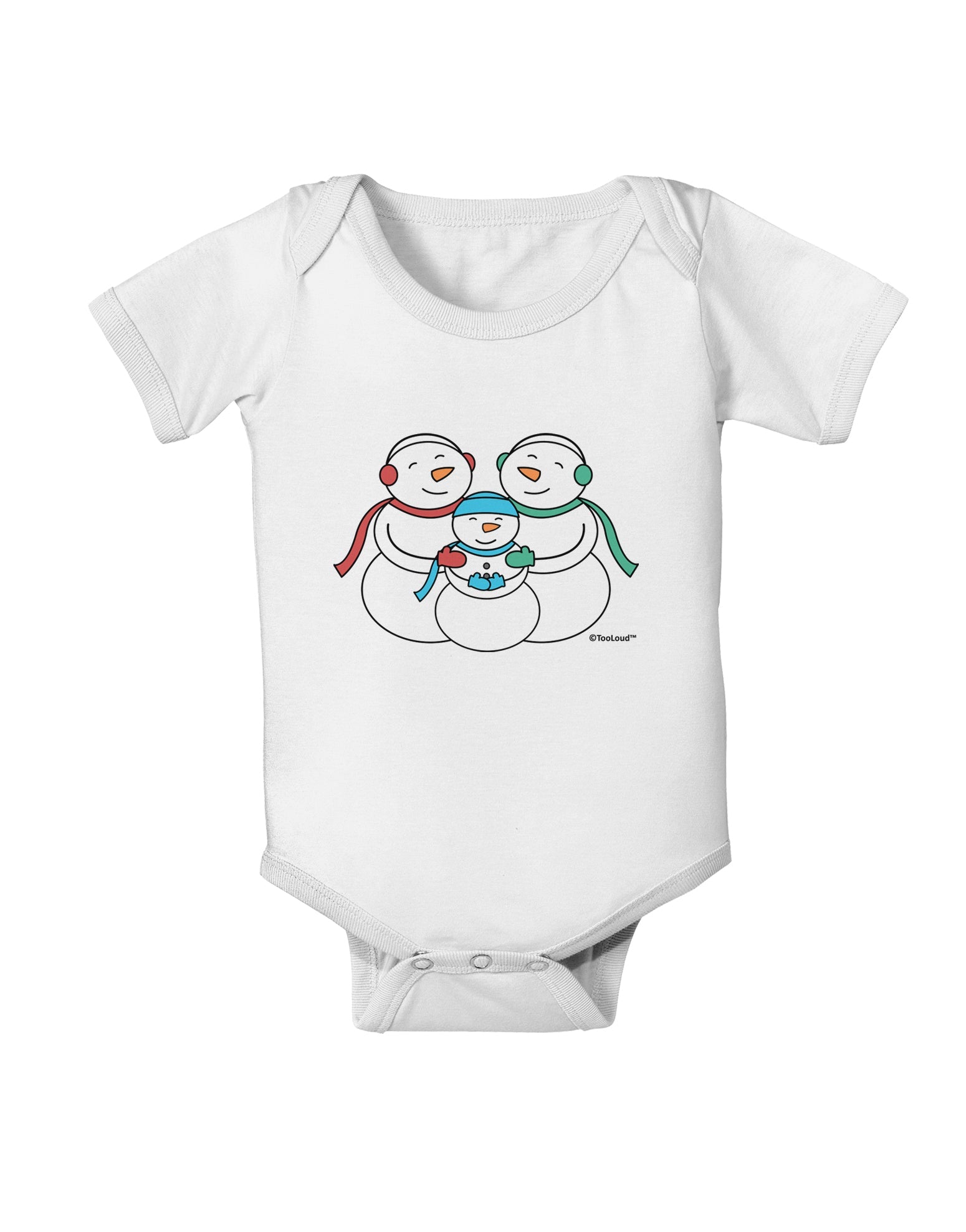 Cute Snowman Family with Boy Baby Romper Bodysuit by TooLoud-Baby Romper-TooLoud-White-06-Months-Davson Sales