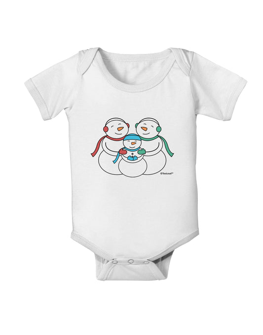 Cute Snowman Family with Boy Baby Romper Bodysuit by TooLoud-Baby Romper-TooLoud-White-06-Months-Davson Sales