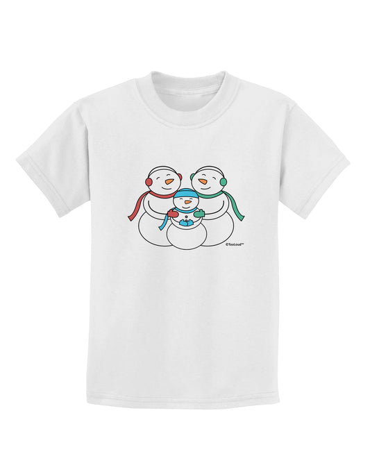 Cute Snowman Family with Boy Childrens T-Shirt by TooLoud-Childrens T-Shirt-TooLoud-White-X-Small-Davson Sales
