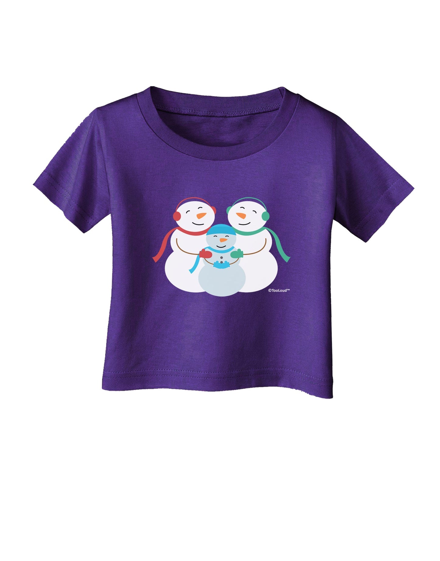 Cute Snowman Family with Boy Infant T-Shirt Dark by TooLoud-Infant T-Shirt-TooLoud-Purple-06-Months-Davson Sales