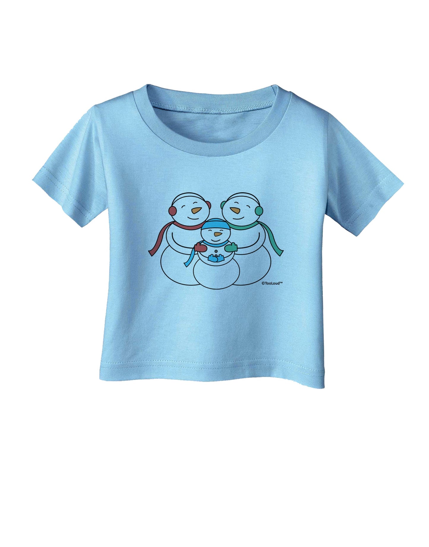 Cute Snowman Family with Boy Infant T-Shirt by TooLoud-Infant T-Shirt-TooLoud-Aquatic-Blue-06-Months-Davson Sales