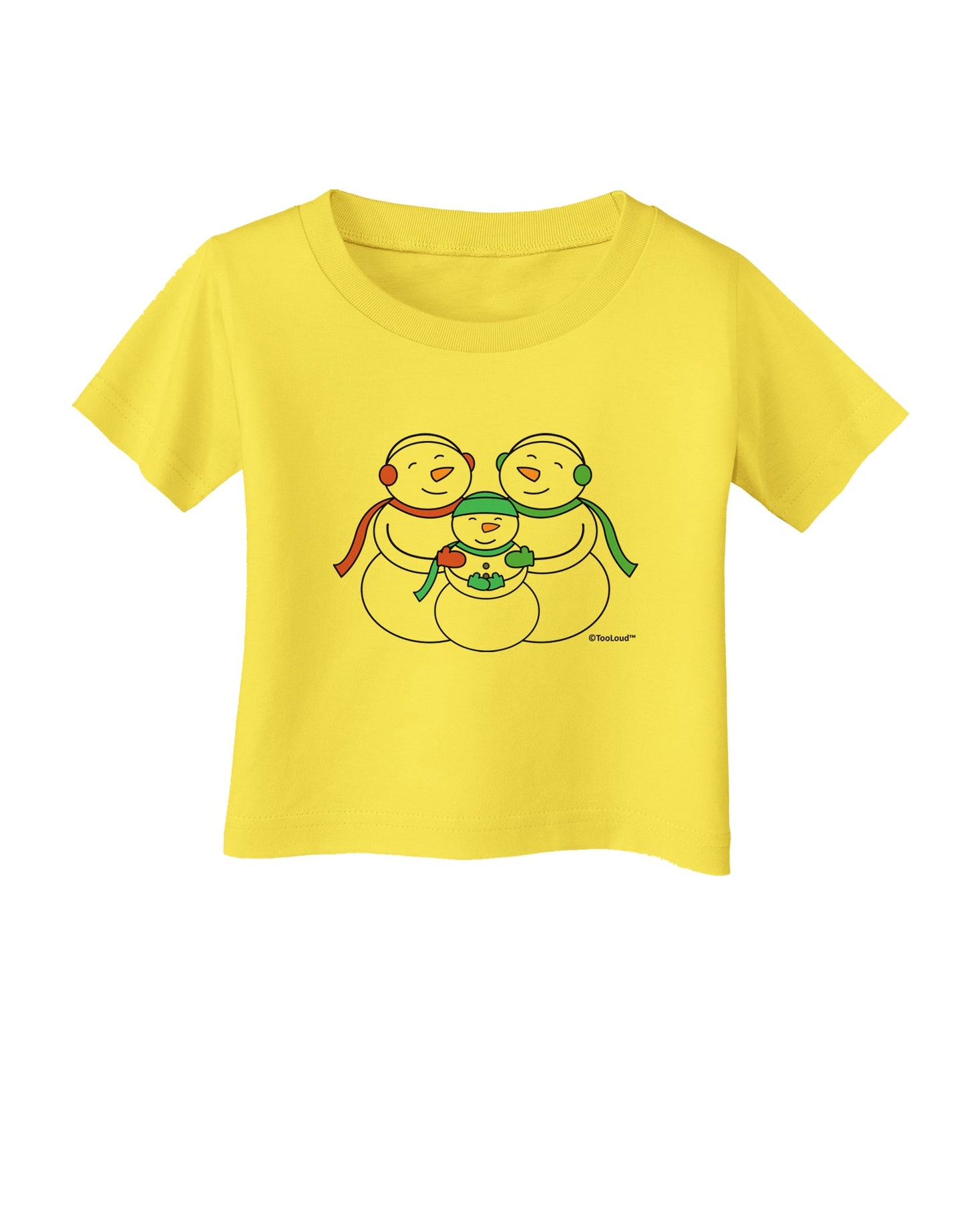 Cute Snowman Family with Boy Infant T-Shirt by TooLoud-Infant T-Shirt-TooLoud-Yellow-06-Months-Davson Sales