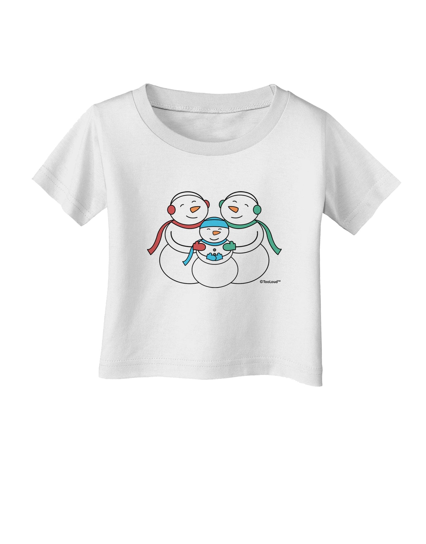 Cute Snowman Family with Boy Infant T-Shirt by TooLoud-Infant T-Shirt-TooLoud-White-06-Months-Davson Sales