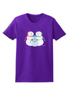 Cute Snowman Family with Boy Womens Dark T-Shirt by TooLoud-Womens T-Shirt-TooLoud-Purple-X-Small-Davson Sales