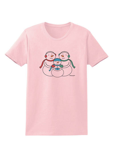 Cute Snowman Family with Boy Womens T-Shirt by TooLoud-Womens T-Shirt-TooLoud-PalePink-X-Small-Davson Sales