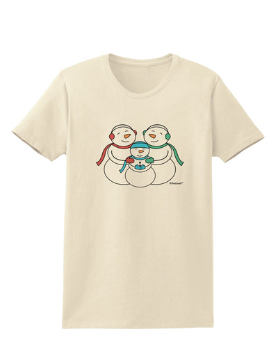 Cute Snowman Family with Boy Womens T-Shirt by TooLoud-Womens T-Shirt-TooLoud-Natural-X-Small-Davson Sales