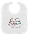 Cute Snowman Family with Girl Baby Bib by TooLoud