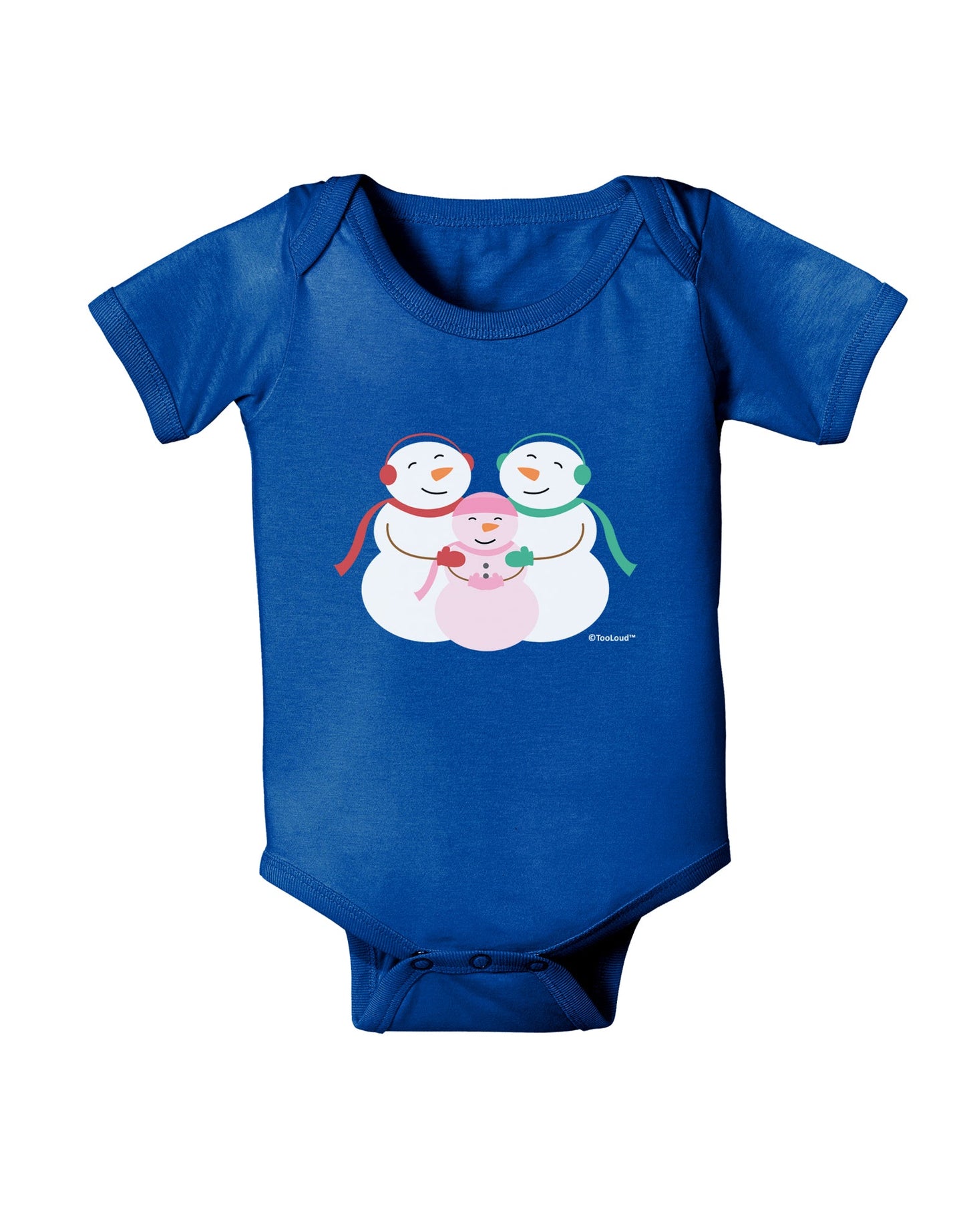 Cute Snowman Family with Girl Baby Romper Bodysuit Dark by TooLoud-Baby Romper-TooLoud-Royal-Blue-06-Months-Davson Sales