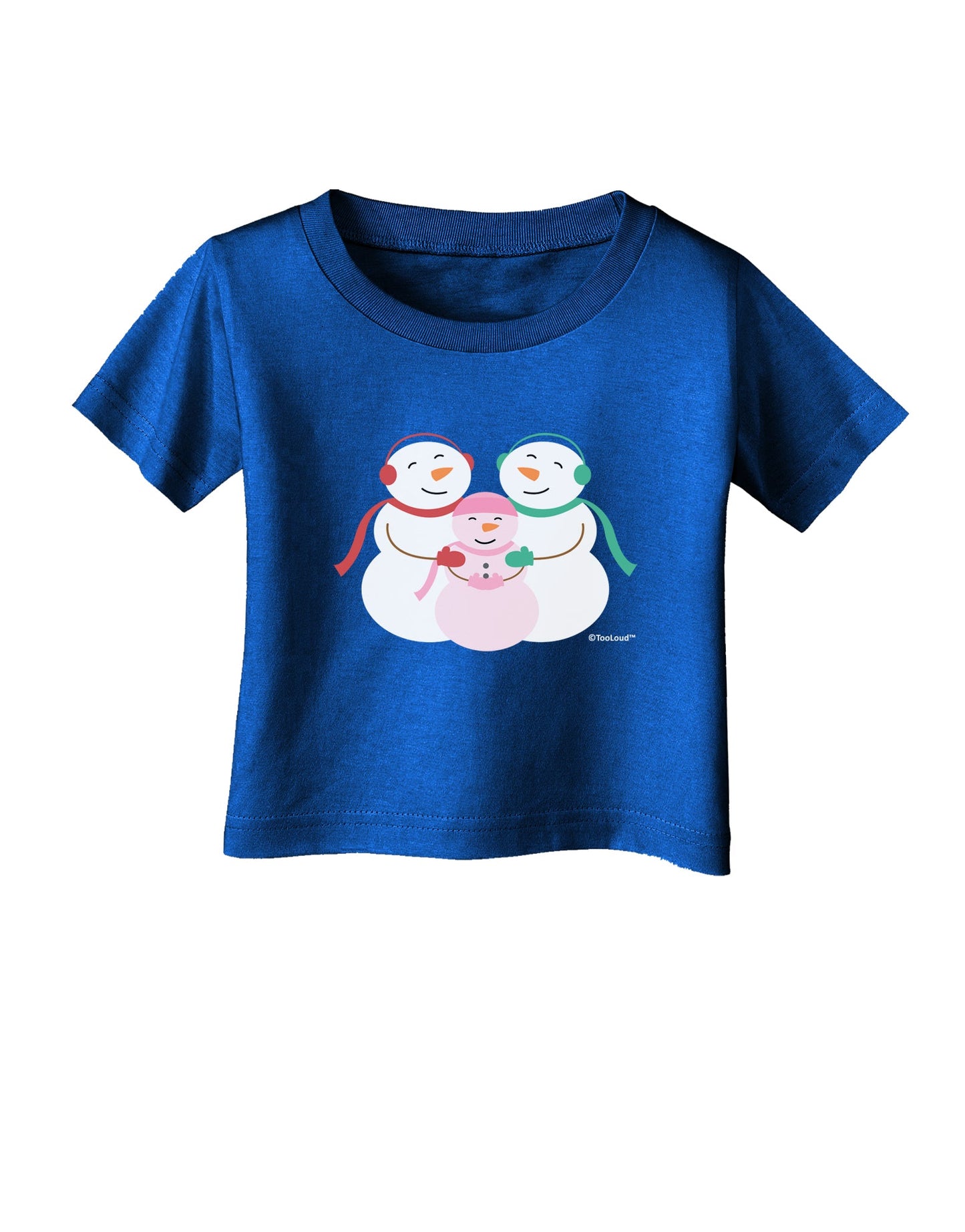 Cute Snowman Family with Girl Infant T-Shirt Dark by TooLoud-Infant T-Shirt-TooLoud-Red-06-Months-Davson Sales
