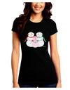 Cute Snowman Family with Girl Juniors Crew Dark T-Shirt by TooLoud-T-Shirts Juniors Tops-TooLoud-Black-Juniors Fitted Small-Davson Sales