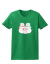 Cute Snowman Family with Girl Womens Dark T-Shirt by TooLoud-Womens T-Shirt-TooLoud-Kelly-Green-X-Small-Davson Sales