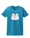 Cute Snowman Family with Girl Womens Dark T-Shirt by TooLoud-Womens T-Shirt-TooLoud-Turquoise-X-Small-Davson Sales