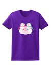 Cute Snowman Family with Girl Womens Dark T-Shirt by TooLoud-Womens T-Shirt-TooLoud-Purple-X-Small-Davson Sales