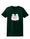 Cute Snowman Family with Girl Womens Dark T-Shirt by TooLoud-Womens T-Shirt-TooLoud-Forest-Green-Small-Davson Sales