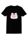 Cute Snowman Family with Girl Womens Dark T-Shirt by TooLoud-Womens T-Shirt-TooLoud-Black-X-Small-Davson Sales