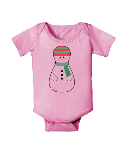 Cute Snowman Matryoshka Nesting Doll - Christmas Baby Romper Bodysuit-Baby Romper-TooLoud-Light-Pink-06-Months-Davson Sales