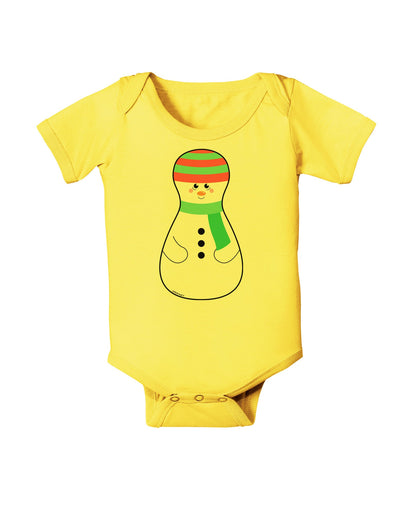 Cute Snowman Matryoshka Nesting Doll - Christmas Baby Romper Bodysuit-Baby Romper-TooLoud-Yellow-06-Months-Davson Sales