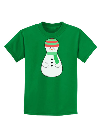 Cute Snowman Matryoshka Nesting Doll - Christmas Childrens Dark T-Shirt-Childrens T-Shirt-TooLoud-Kelly-Green-X-Small-Davson Sales