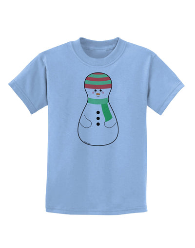 Cute Snowman Matryoshka Nesting Doll - Christmas Childrens T-Shirt-Childrens T-Shirt-TooLoud-Light-Blue-X-Small-Davson Sales