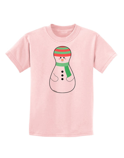 Cute Snowman Matryoshka Nesting Doll - Christmas Childrens T-Shirt-Childrens T-Shirt-TooLoud-PalePink-X-Small-Davson Sales