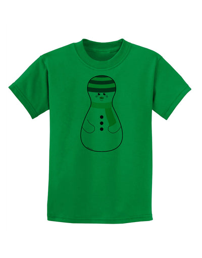 Cute Snowman Matryoshka Nesting Doll - Christmas Childrens T-Shirt-Childrens T-Shirt-TooLoud-Kelly-Green-X-Small-Davson Sales