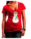 Cute Snowman Matryoshka Nesting Doll - Christmas Juniors V-Neck Dark T-Shirt-Womens V-Neck T-Shirts-TooLoud-Red-Juniors Fitted Small-Davson Sales