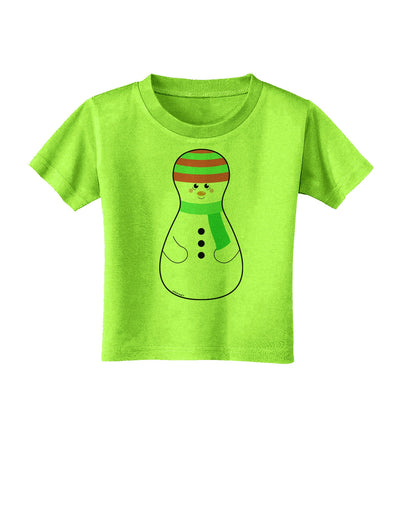 Cute Snowman Matryoshka Nesting Doll - Christmas Toddler T-Shirt-Toddler T-Shirt-TooLoud-Lime-Green-2T-Davson Sales