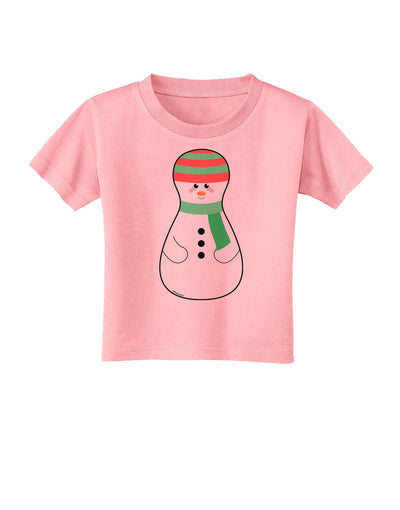 Cute Snowman Matryoshka Nesting Doll - Christmas Toddler T-Shirt-Toddler T-Shirt-TooLoud-Candy-Pink-2T-Davson Sales