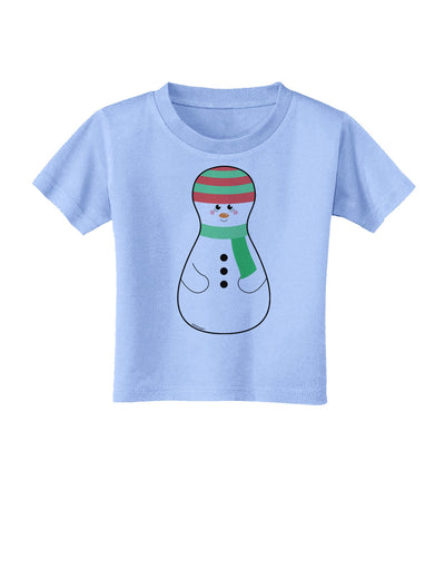 Cute Snowman Matryoshka Nesting Doll - Christmas Toddler T-Shirt-Toddler T-Shirt-TooLoud-Aquatic-Blue-2T-Davson Sales