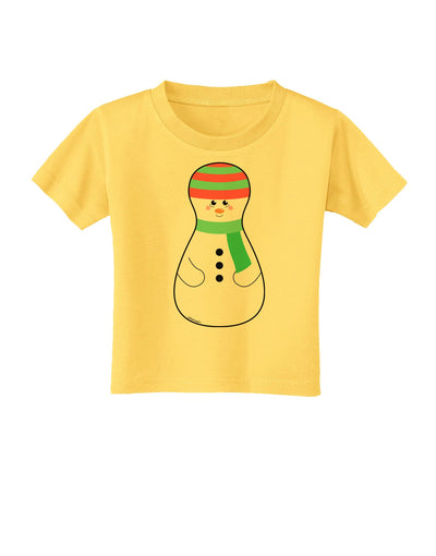 Cute Snowman Matryoshka Nesting Doll - Christmas Toddler T-Shirt-Toddler T-Shirt-TooLoud-Yellow-2T-Davson Sales