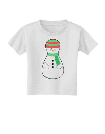 Cute Snowman Matryoshka Nesting Doll - Christmas Toddler T-Shirt-Toddler T-Shirt-TooLoud-White-2T-Davson Sales