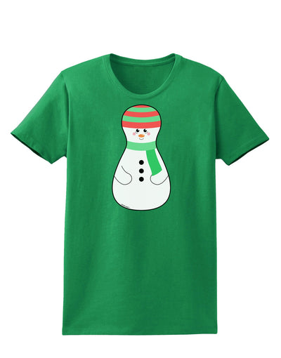 Cute Snowman Matryoshka Nesting Doll - Christmas Womens Dark T-Shirt-TooLoud-Kelly-Green-X-Small-Davson Sales