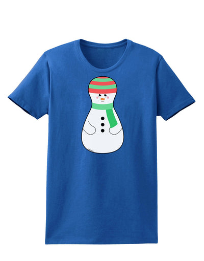 Cute Snowman Matryoshka Nesting Doll - Christmas Womens Dark T-Shirt-TooLoud-Royal-Blue-X-Small-Davson Sales