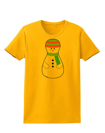 Cute Snowman Matryoshka Nesting Doll - Christmas Womens T-Shirt-Womens T-Shirt-TooLoud-Gold-X-Small-Davson Sales