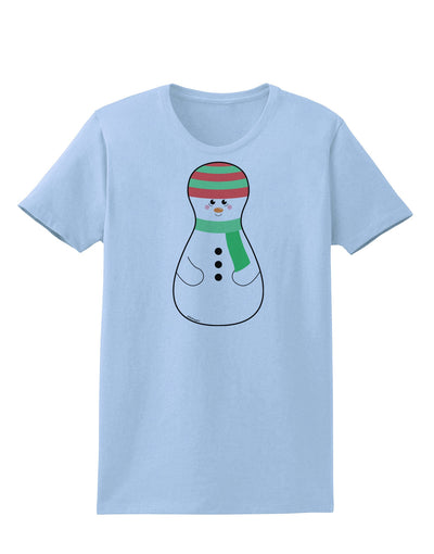 Cute Snowman Matryoshka Nesting Doll - Christmas Womens T-Shirt-Womens T-Shirt-TooLoud-Light-Blue-X-Small-Davson Sales
