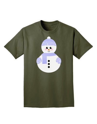 Cute Snowman With Hat and Scarf Christmas Adult Dark T-Shirt-Mens T-Shirt-TooLoud-Military-Green-Small-Davson Sales