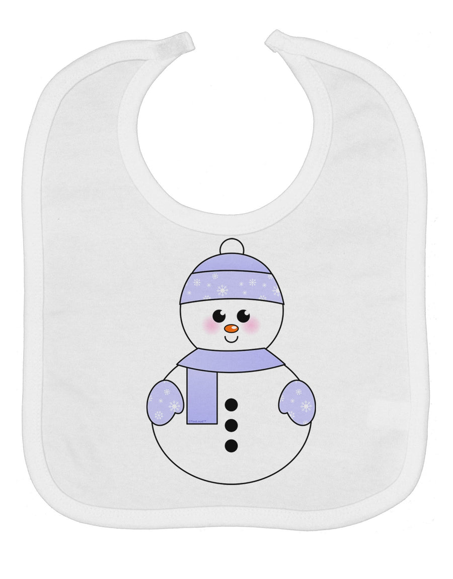 Cute Snowman With Hat and Scarf Christmas Baby Bib