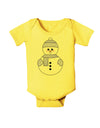 Cute Snowman With Hat and Scarf Christmas Baby Romper Bodysuit-Baby Romper-TooLoud-Yellow-06-Months-Davson Sales