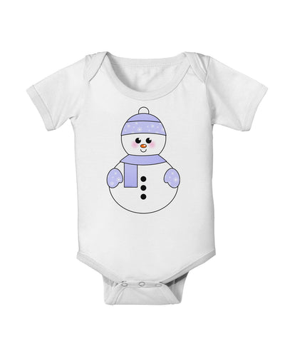 Cute Snowman With Hat and Scarf Christmas Baby Romper Bodysuit-Baby Romper-TooLoud-White-06-Months-Davson Sales