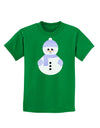 Cute Snowman With Hat and Scarf Christmas Childrens Dark T-Shirt-Childrens T-Shirt-TooLoud-Kelly-Green-X-Small-Davson Sales