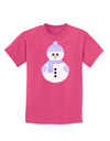 Cute Snowman With Hat and Scarf Christmas Childrens Dark T-Shirt-Childrens T-Shirt-TooLoud-Sangria-X-Small-Davson Sales