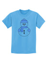 Cute Snowman With Hat and Scarf Christmas Childrens T-Shirt-Childrens T-Shirt-TooLoud-Aquatic-Blue-X-Small-Davson Sales