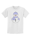 Cute Snowman With Hat and Scarf Christmas Childrens T-Shirt-Childrens T-Shirt-TooLoud-White-X-Small-Davson Sales