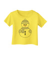 Cute Snowman With Hat and Scarf Christmas Infant T-Shirt-Infant T-Shirt-TooLoud-Yellow-06-Months-Davson Sales