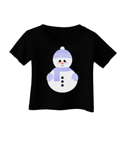 Cute Snowman With Hat and Scarf Christmas Infant T-Shirt Dark-Infant T-Shirt-TooLoud-Black-06-Months-Davson Sales